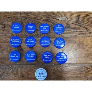2008 PENN STATE CITIZENS BANK COMPLETE FOOTBALL SEASON SLOGAN BUTTON SET